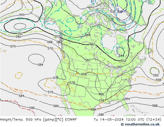Height/Temp. 500 hPa ECMWF 星期二 14.05.2024 12 UTC