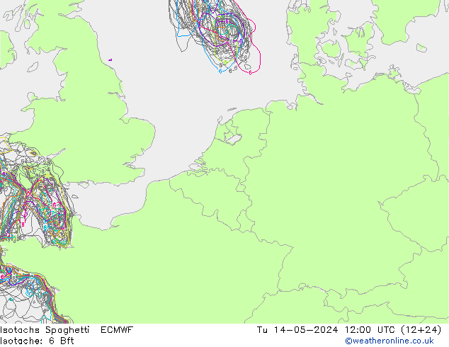 Isotachs Spaghetti ECMWF Ter 14.05.2024 12 UTC
