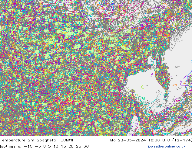 Temperatura 2m Spaghetti ECMWF Seg 20.05.2024 18 UTC