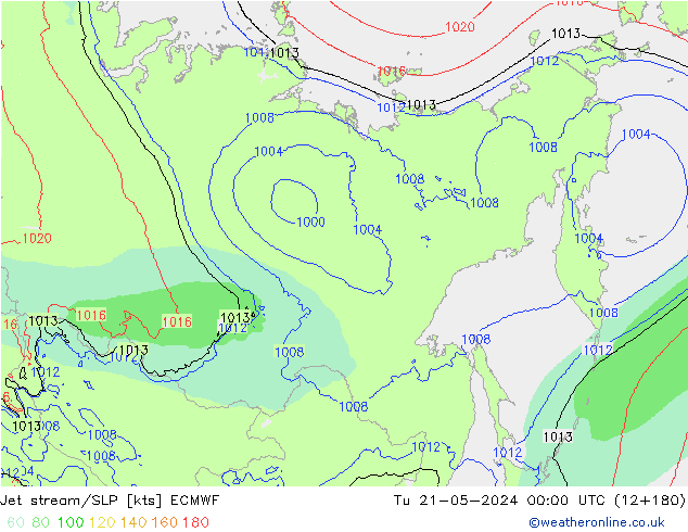 Corrente a getto ECMWF mar 21.05.2024 00 UTC