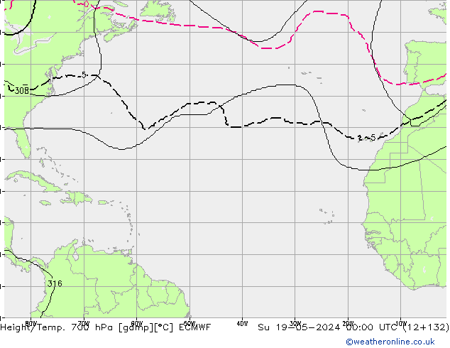 Géop./Temp. 700 hPa ECMWF dim 19.05.2024 00 UTC