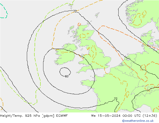 Height/Temp. 925 гПа ECMWF ср 15.05.2024 00 UTC