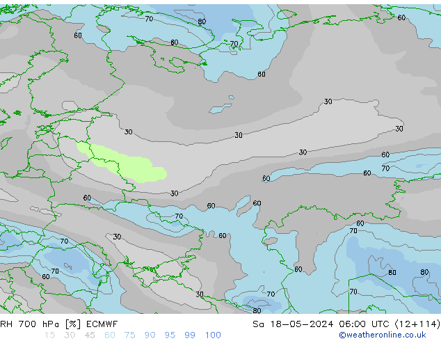 RV 700 hPa ECMWF za 18.05.2024 06 UTC