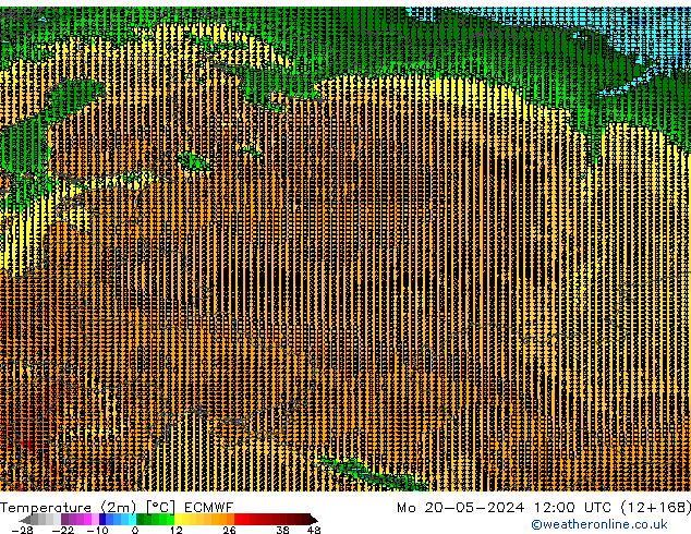 Temperatura (2m) ECMWF Seg 20.05.2024 12 UTC