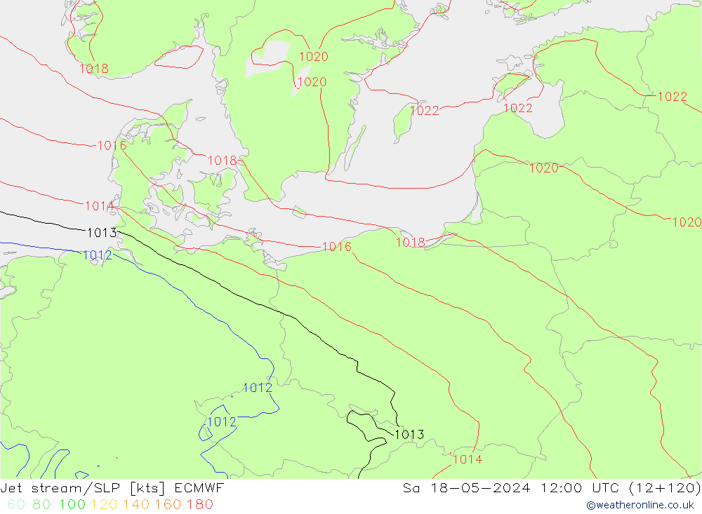 Corrente a getto ECMWF sab 18.05.2024 12 UTC