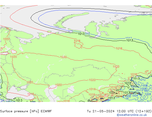 Yer basıncı ECMWF Sa 21.05.2024 12 UTC