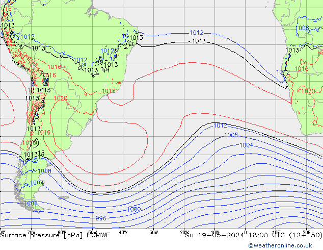 ciśnienie ECMWF nie. 19.05.2024 18 UTC