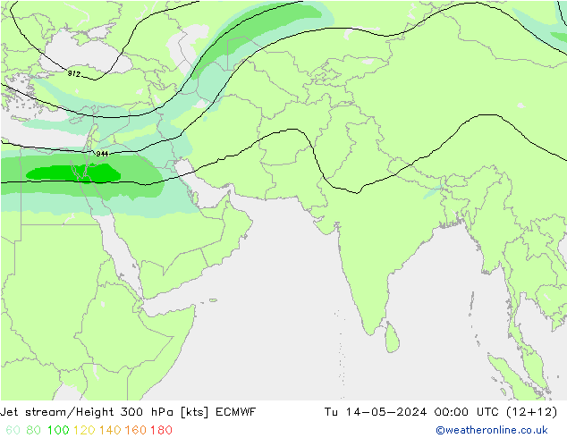 高速氣流 ECMWF 星期二 14.05.2024 00 UTC