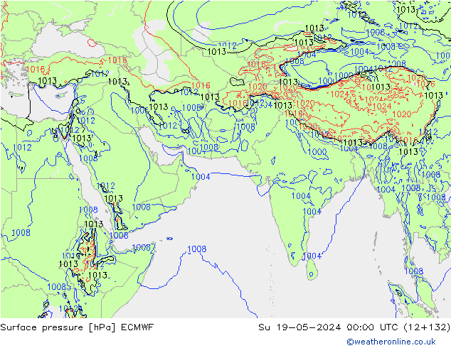 Yer basıncı ECMWF Paz 19.05.2024 00 UTC
