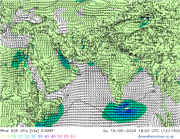 风 925 hPa ECMWF 星期日 19.05.2024 18 UTC