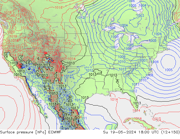 Bodendruck ECMWF So 19.05.2024 18 UTC