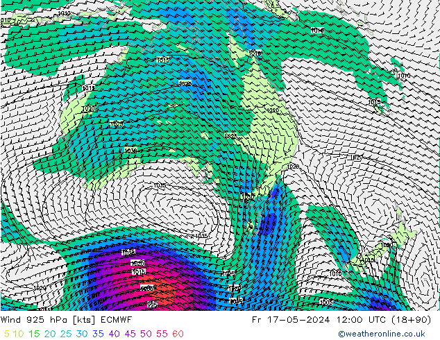 Wind 925 hPa ECMWF Fr 17.05.2024 12 UTC