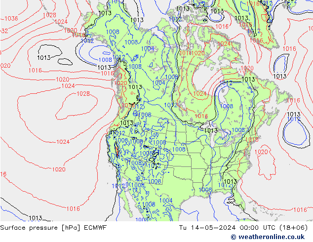 Bodendruck ECMWF Di 14.05.2024 00 UTC