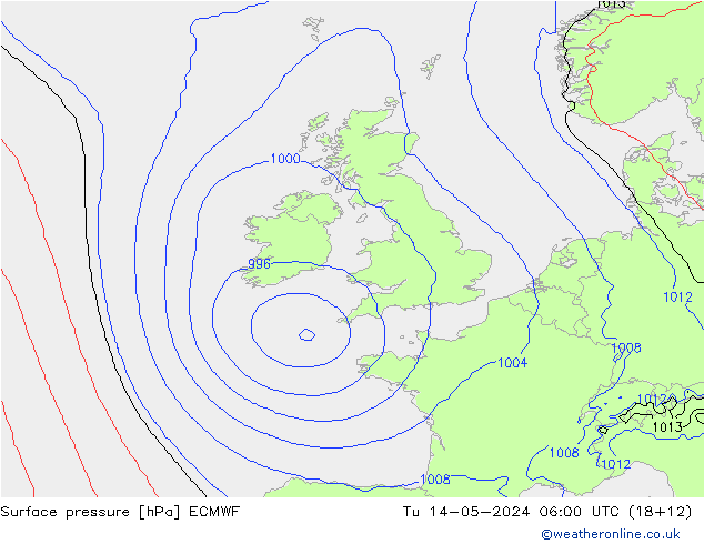 Luchtdruk (Grond) ECMWF di 14.05.2024 06 UTC