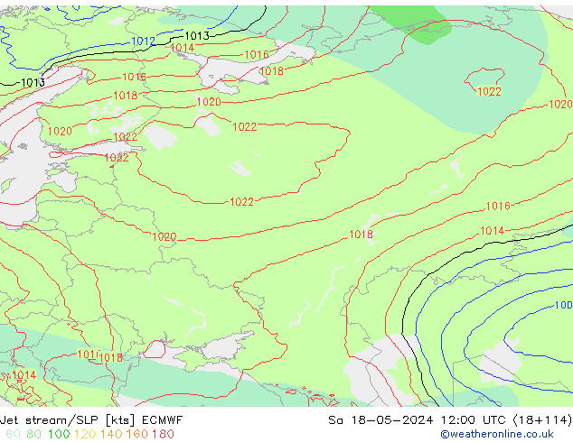 Corriente en chorro ECMWF sáb 18.05.2024 12 UTC