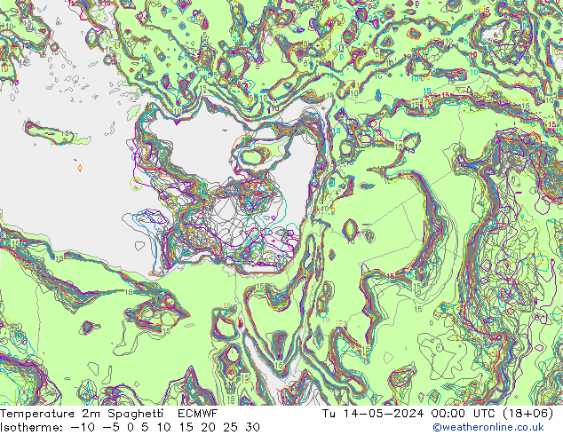 Temperatuurkaart Spaghetti ECMWF di 14.05.2024 00 UTC