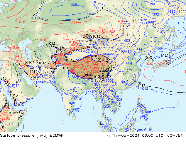 Yer basıncı ECMWF Cu 17.05.2024 06 UTC