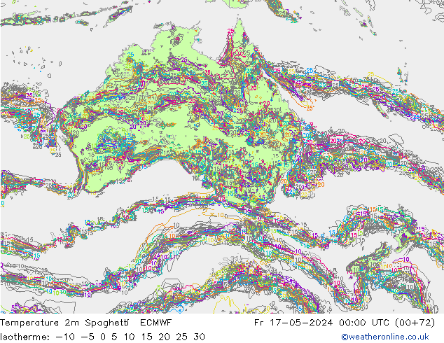 Temperature 2m Spaghetti ECMWF Pá 17.05.2024 00 UTC