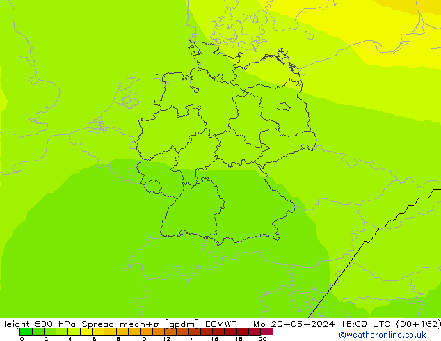 Height 500 hPa Spread ECMWF Seg 20.05.2024 18 UTC