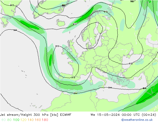 高速氣流 ECMWF 星期三 15.05.2024 00 UTC