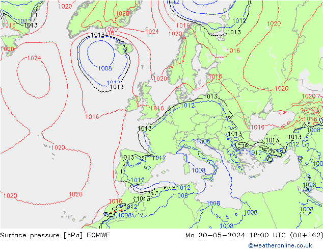 приземное давление ECMWF пн 20.05.2024 18 UTC