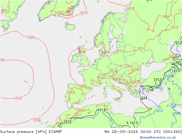 Yer basıncı ECMWF Çar 29.05.2024 00 UTC