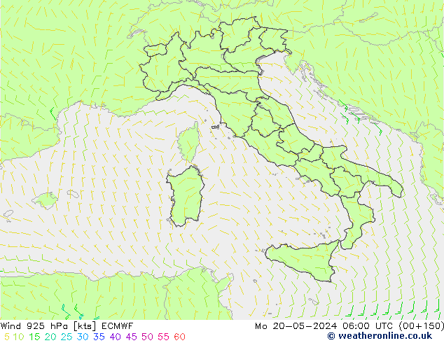 Wind 925 hPa ECMWF Po 20.05.2024 06 UTC
