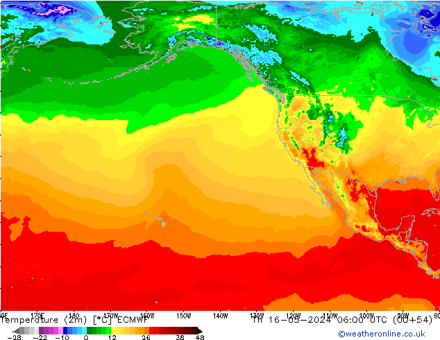 Temperature (2m) ECMWF Th 16.05.2024 06 UTC