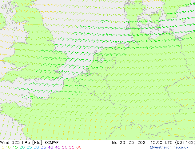 Wind 925 hPa ECMWF Mo 20.05.2024 18 UTC