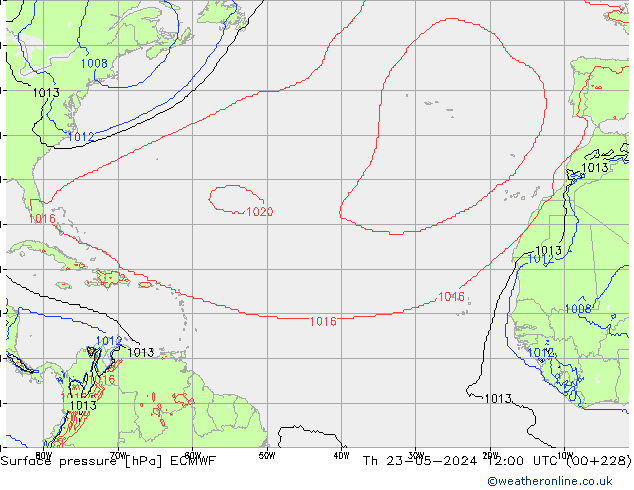 Luchtdruk (Grond) ECMWF do 23.05.2024 12 UTC