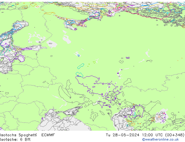 Isotaca Spaghetti ECMWF mar 28.05.2024 12 UTC