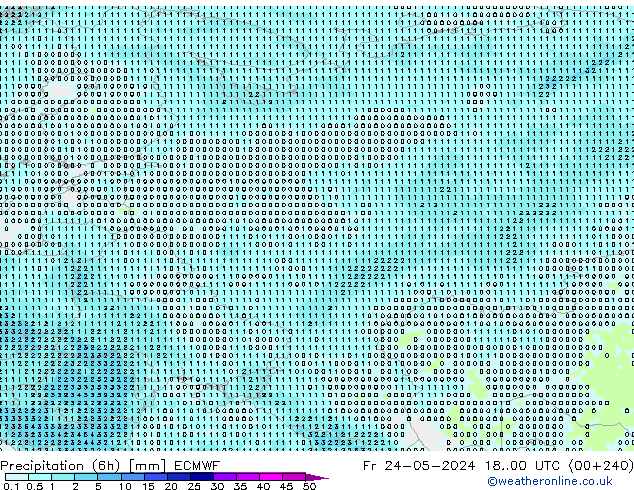 Yağış (6h) ECMWF Cu 24.05.2024 00 UTC