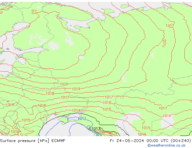 приземное давление ECMWF пт 24.05.2024 00 UTC