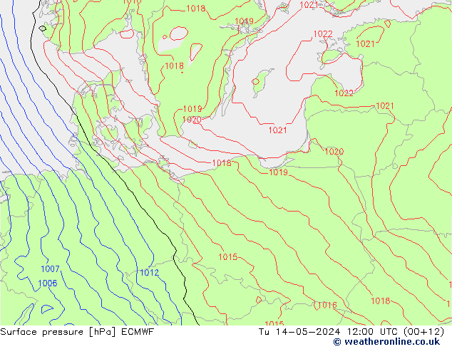 pression de l'air ECMWF mar 14.05.2024 12 UTC
