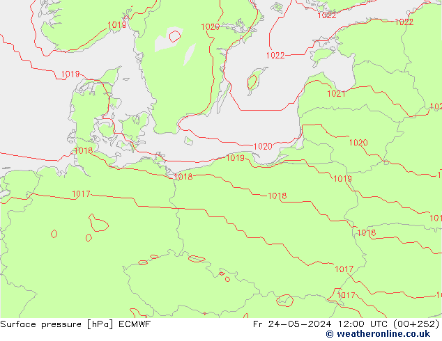 приземное давление ECMWF пт 24.05.2024 12 UTC