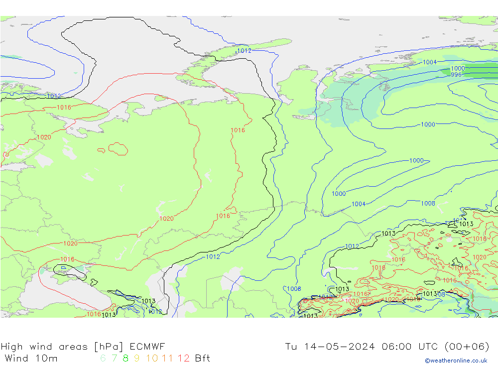 High wind areas ECMWF Tu 14.05.2024 06 UTC