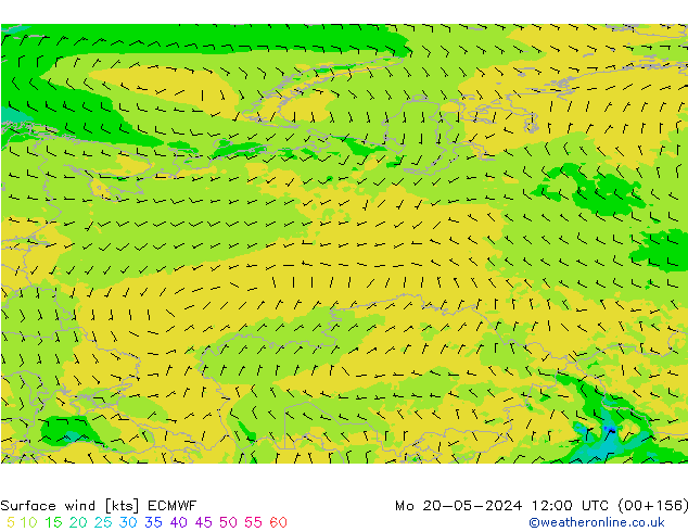 Vent 10 m ECMWF lun 20.05.2024 12 UTC