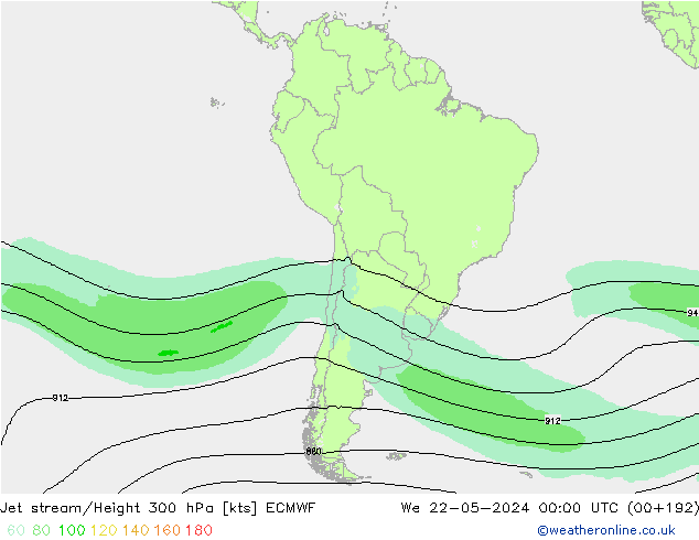 Straalstroom ECMWF wo 22.05.2024 00 UTC
