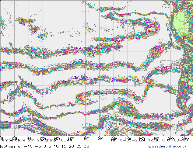 Temperature 2m Spaghetti ECMWF Th 16.05.2024 12 UTC