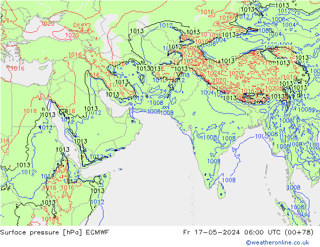 pression de l'air ECMWF ven 17.05.2024 06 UTC