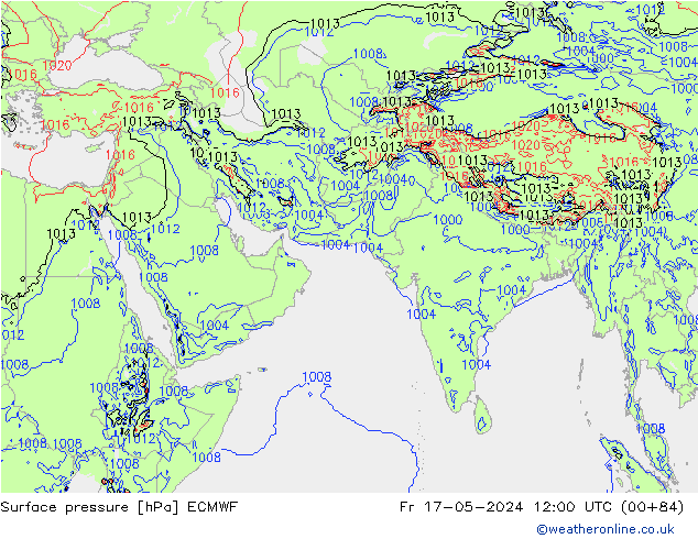 pressão do solo ECMWF Sex 17.05.2024 12 UTC