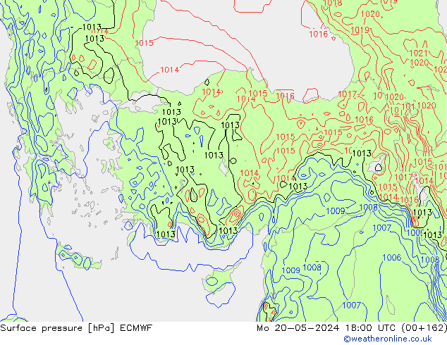 приземное давление ECMWF пн 20.05.2024 18 UTC