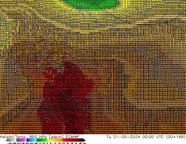 Géop./Temp. 850 hPa ECMWF mar 21.05.2024 00 UTC