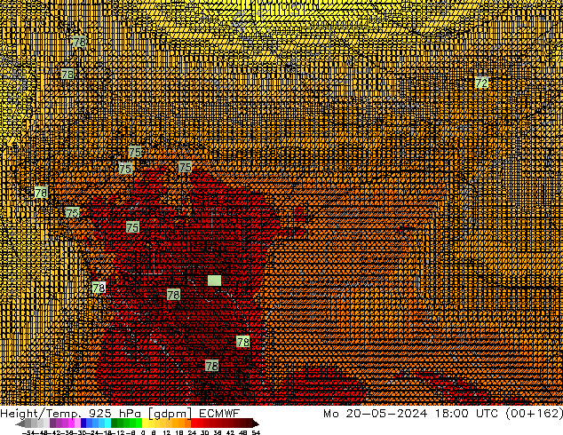 Hoogte/Temp. 925 hPa ECMWF ma 20.05.2024 18 UTC