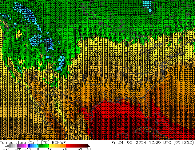 température (2m) ECMWF ven 24.05.2024 12 UTC