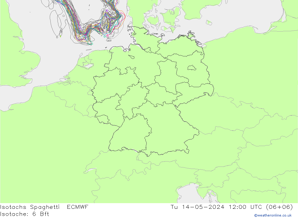 Isotaca Spaghetti ECMWF mar 14.05.2024 12 UTC