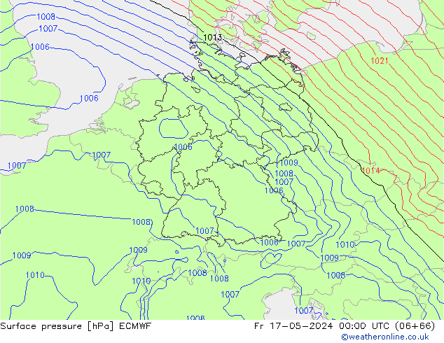 Surface pressure ECMWF Fr 17.05.2024 00 UTC