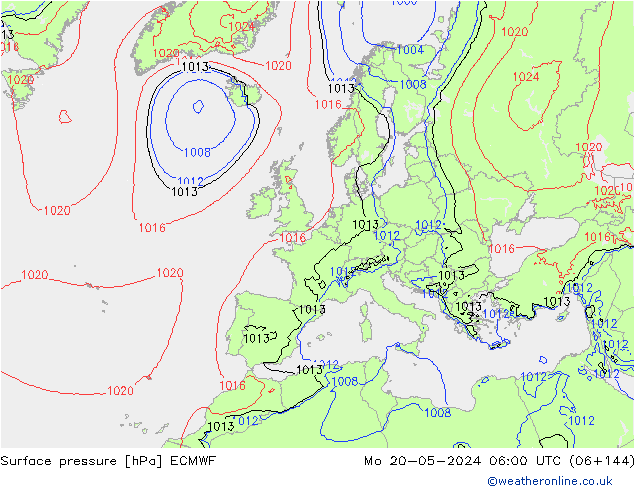 Yer basıncı ECMWF Pzt 20.05.2024 06 UTC