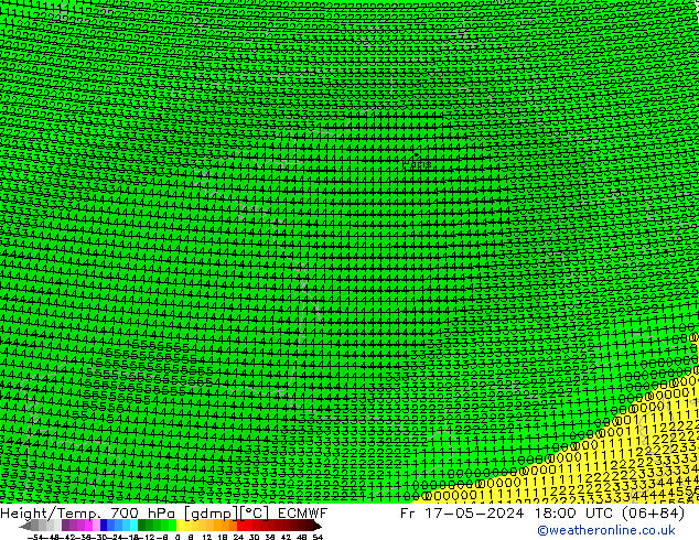 Height/Temp. 700 hPa ECMWF ven 17.05.2024 18 UTC