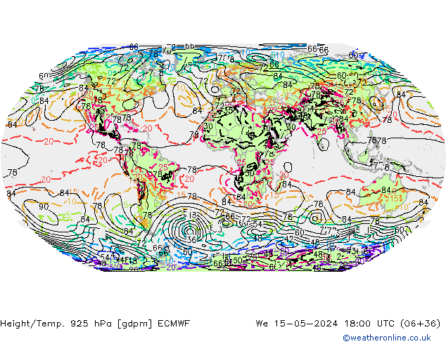 Height/Temp. 925 hPa ECMWF  15.05.2024 18 UTC